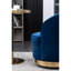 Fauteuil pivotant en velours bleu pour le salon - Élégante chaise décorative avec passepoil-551556046