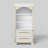 76.3" French Display Cabinet: Gold-Embellished, LED-Lit & Touch Switch