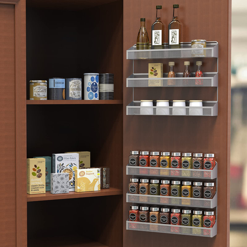 Ensemble de 2 étagères à épices, support de comptoir à 3 niveaux ou étagère de rangement murale