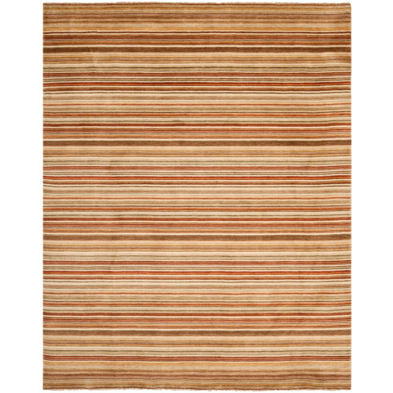 Wesley Tibetan Hand Loomed Wool Striped Rug, Rectangle 9' x 12'