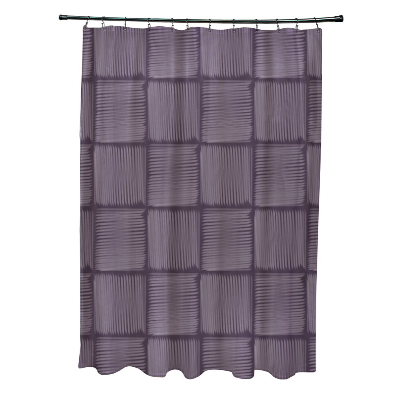 Rideau de douche à imprimé géométrique simple Urijah, Mauve