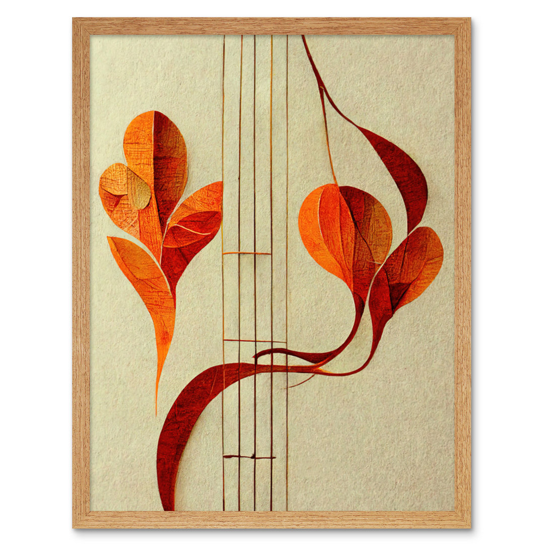 Abstract Autumn Musical Notes Music Staff - Print