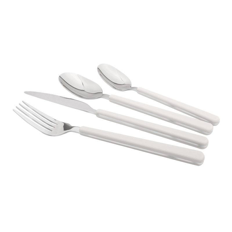 17 Stories Sirah 24 Piece Cutlery Set , Service for 6, White