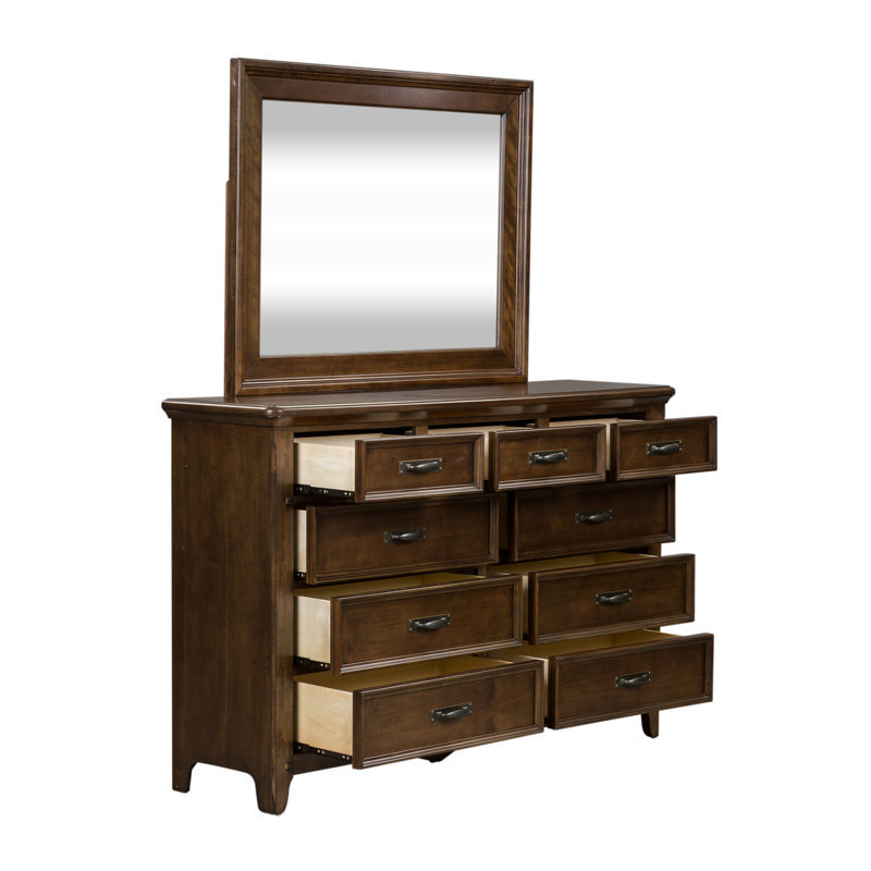 Commode 9 tiroirs l 64 po avec miroir