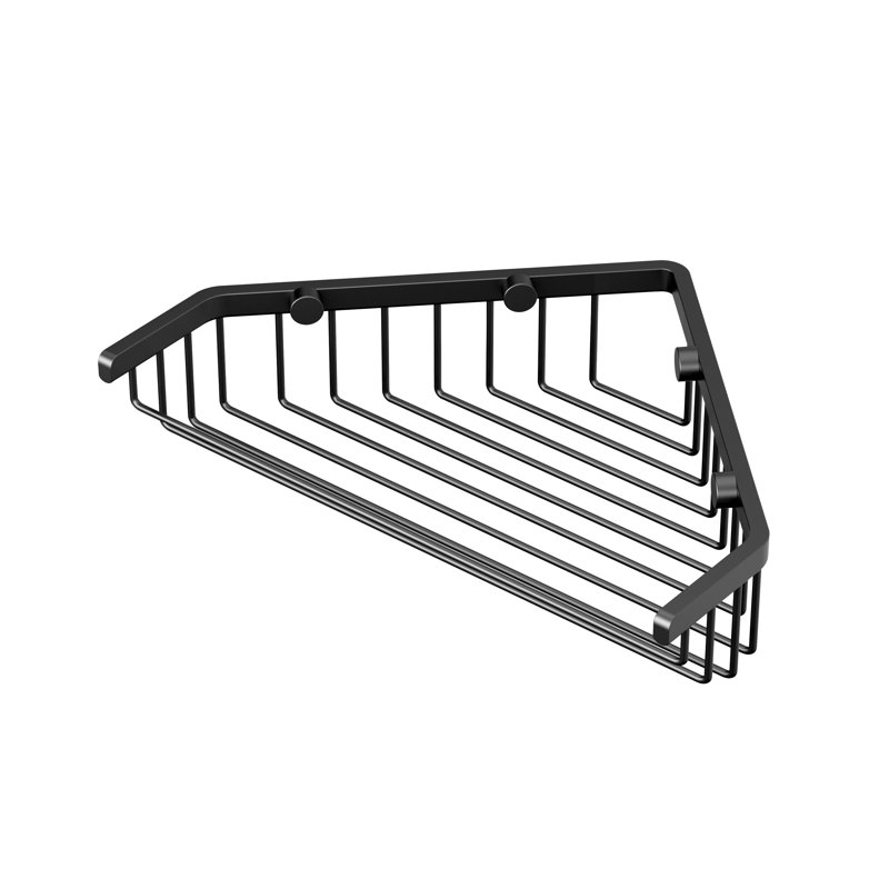 Panier de douche en acier inoxydable, l 6,63 po, Noir mat