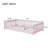 Twin Size Floor Bed With Fence And Door,Rubber Wood Floor Bed With Safety Guardrails,Pink-956233499-956233495