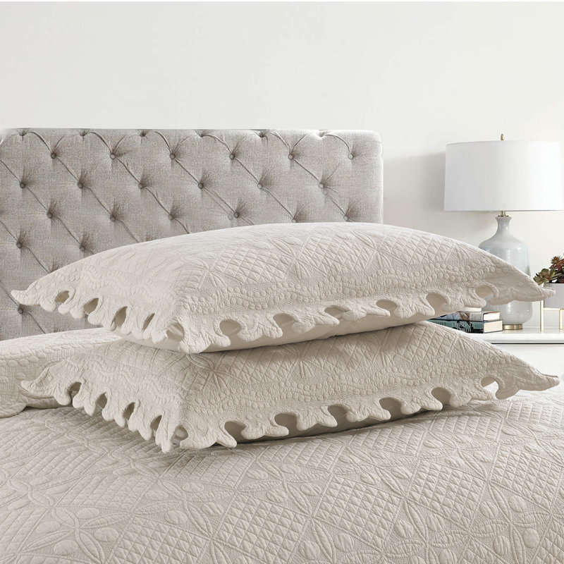 Khaki Beige King Cotton Reversible Bedspread Set