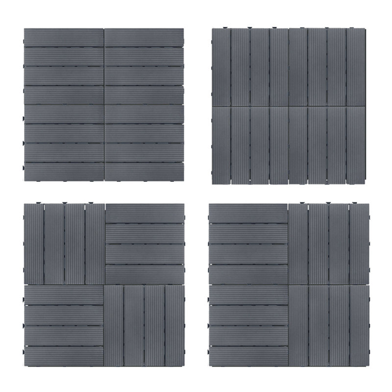 12'' L x 12'' W Plastic Interlocking Deck Deck Tile Kit in Gray, Gray