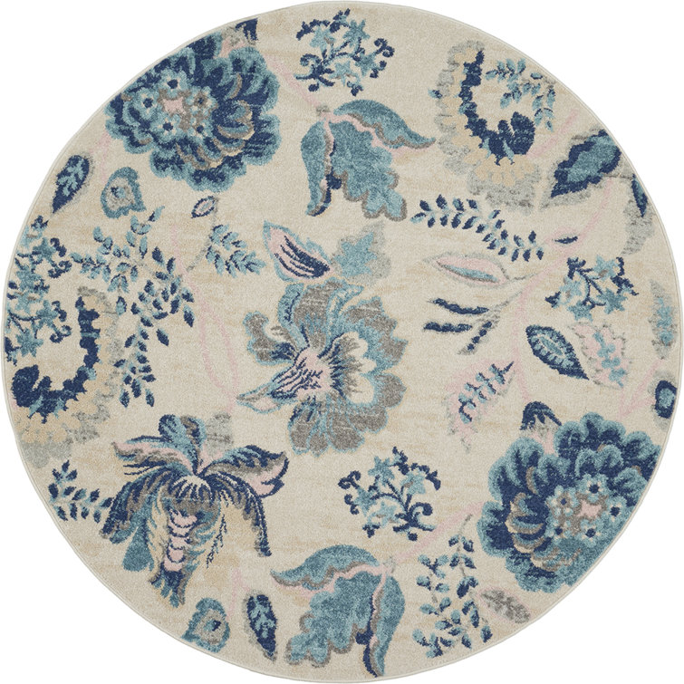 Tapis ivoire / bleu clair Leeming