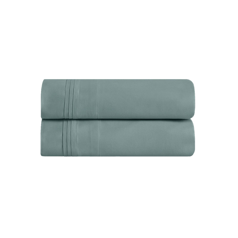 Ensemble de taies d'oreiller de couleur unie en coton égyptien certifié 650 fils Aldin, Très grand lit, Sarcelle