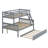 Twin Over Full Rubber Wood Bunk Bed – Twin-Size Trundle, Convertible Ladder, Guardrail & Detachable/Convertible Design-879125913