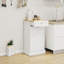 Armoire poubelle multi-fonctionnelle en MDF blanc avec rangement inclinable E1, idéale pour l'organisation de la cuisine et de la salle de lavage.-118512195