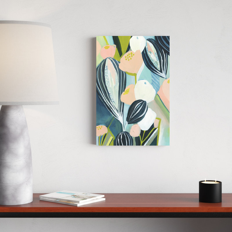 «Glow Garden I» par Grace Popp - peinture sur toile tendue, H 18 po x l 12 po