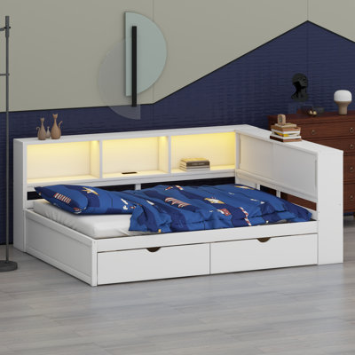 Contemporary Daybed with Integrated LED System, USB Ports, and Storage Solution