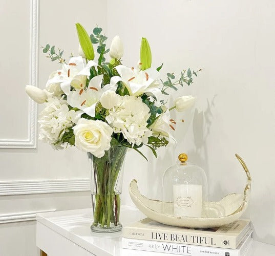 Lilies Real Touch Artificial Flowers in Vase