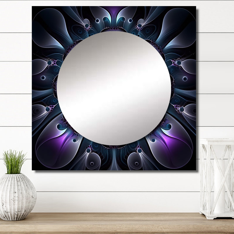 Décoration murale mandala céleste en mauve et bleu mystérieux I - Boho Mandala, 23 po x 23 po