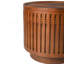 Table d'appoint ronde en bois avec motif en treillis et rangement caché