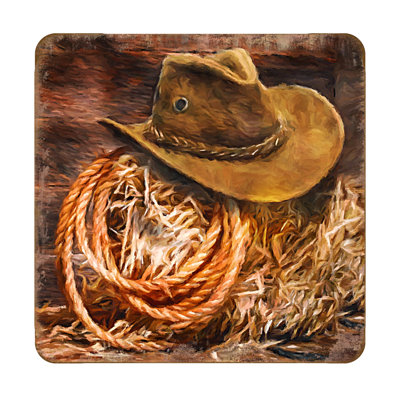Wood Square 4 Piece Coaster Set