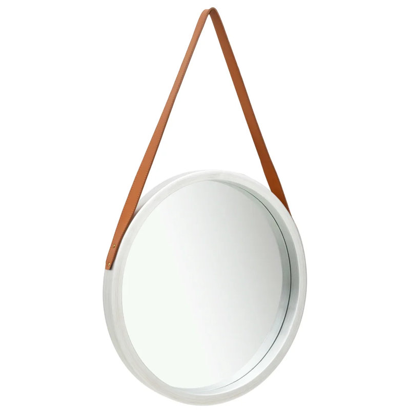 Hagood Wood Wall Mirror, Silver/Brown, 40cm H x 40cm W