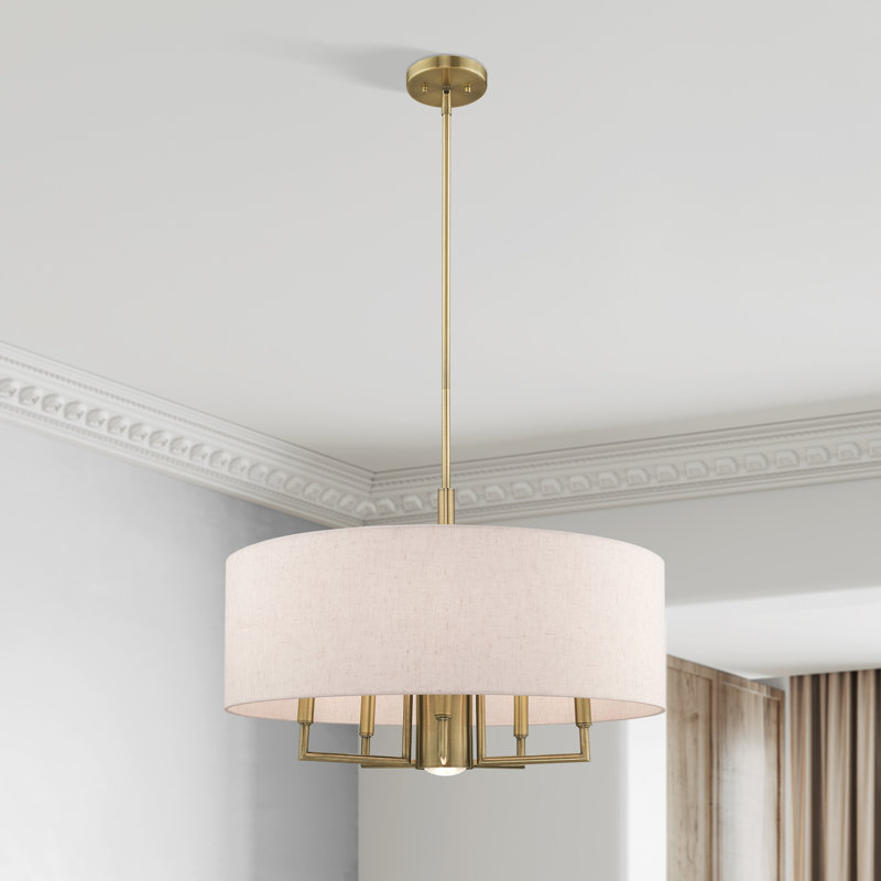 Bazilijus 6-Light Chandelier, Laiton antique
