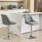 Set of 2 Bar Stools with Footrest and Base Swivel Height Adjustable Mechanical Lifting-153079284