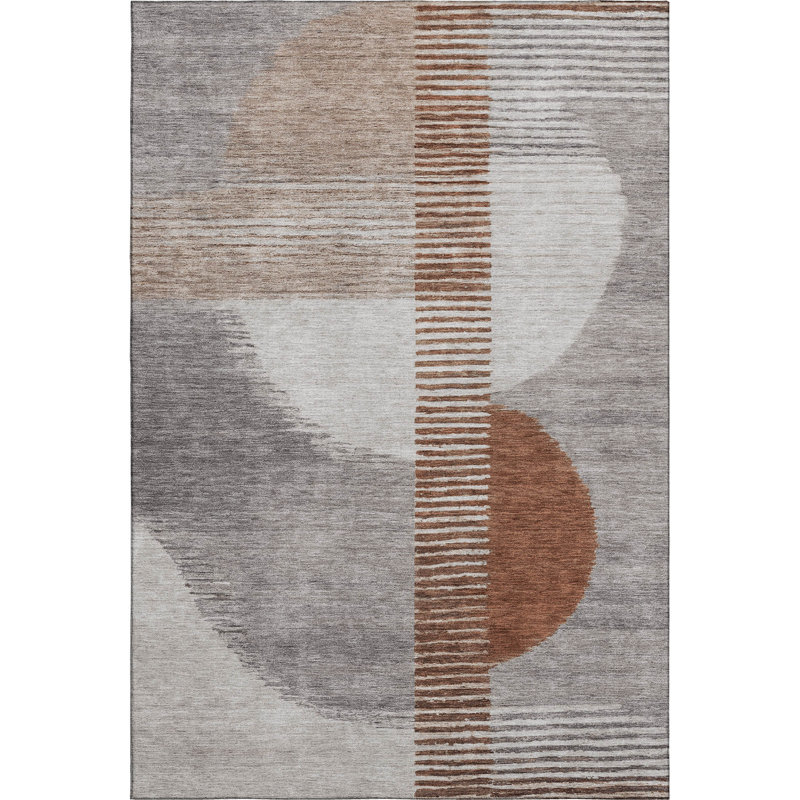Premium Machine Washable Ariel Geometric Rug, Rectangle 8' x 10'