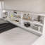 Lit double superposé au-dessus de grand lit double avec armoires de rangement et ports USB, blanc antique-2043701687