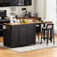 Îlot de cuisine 74,8 po avec table de salle à manger extensible, chariot de rangement de cuisine avec 3 tiroirs, prise de courant, îlot de cuisine sur roulettes avec support à épices et armoire à 2 portes, pour la cuisine-1633046607