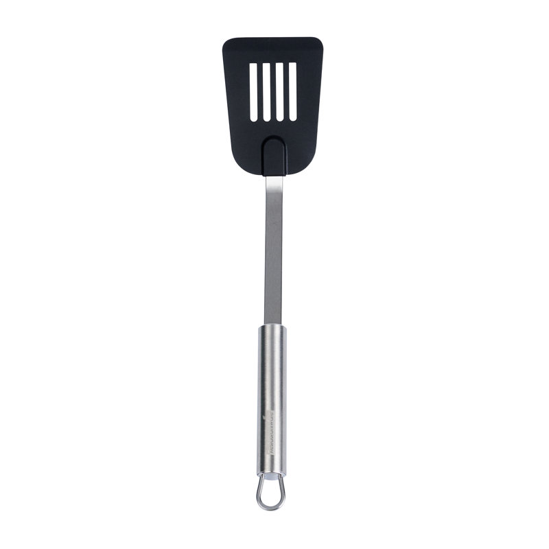 Spatule de cuisine en nylon pour cuisine avec poignée en acier inoxydable, antiadhésive, va au lave-vaisselle et spatule résistante à la chaleur pour œufs, biscuits, tout usage