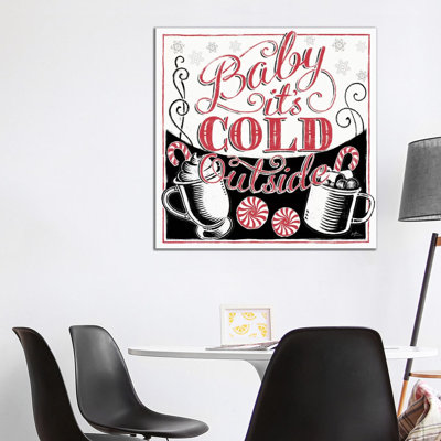 Merry Little Christmas BWR 1 Piece Wrapped Canvas Wall Art