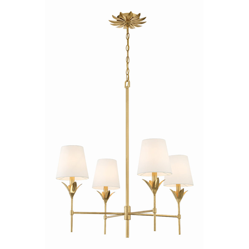 Iron 4-Light Chandelier, Or antique