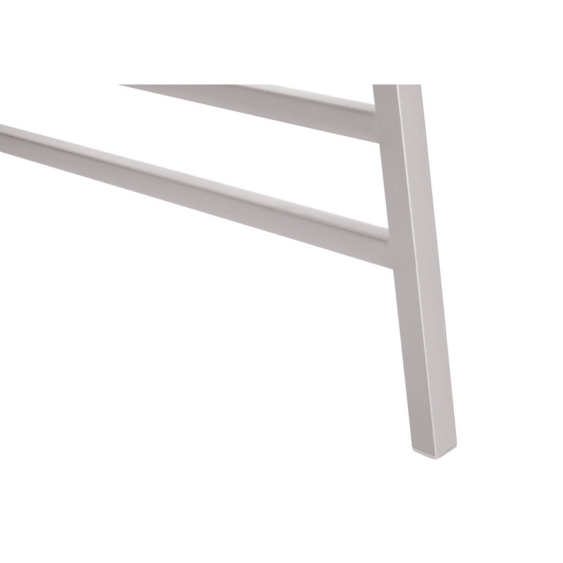 Table basse, accent, cocktail, rectangulaire, salon, L 40 po, stratifié blanc, métal, contemporain, moderne, Blanc, Argent