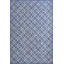 Tapis unique en laine noué à la main de 6 pi x 9 pi bleu / ivoire / rouge