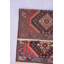 Tapis de zone en laine rouge/bleu 2 pi 8 po x 4 pi one-of-kind-noué la