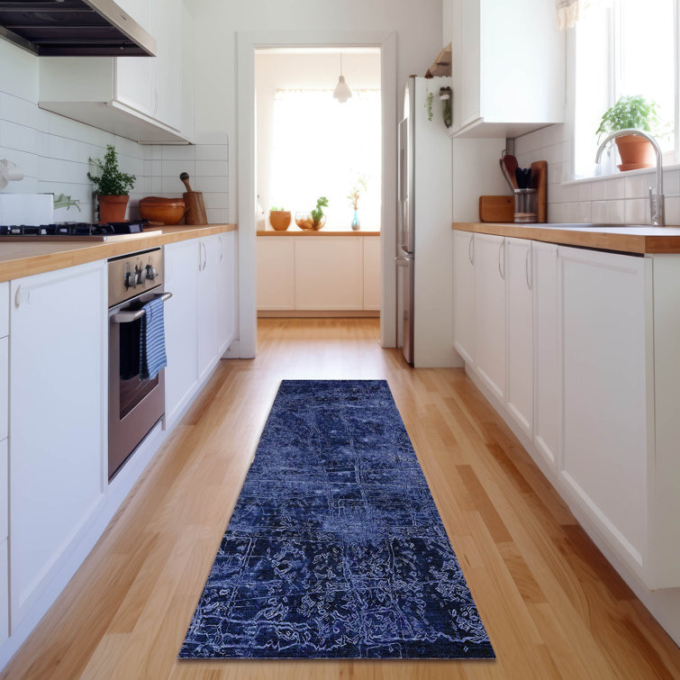 Premium Machine Washable Cerrito AMF559 Navy Rug