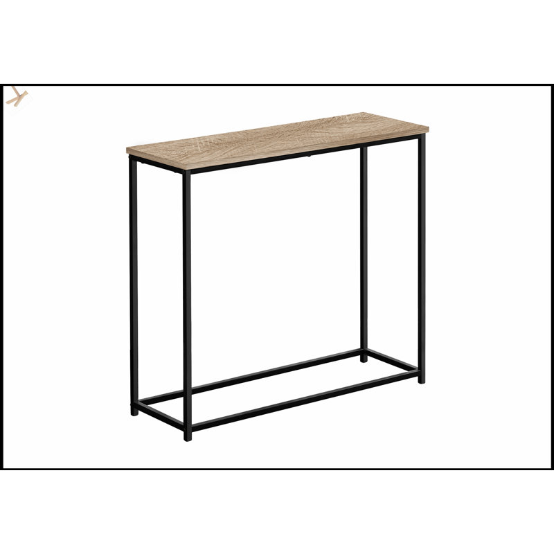 Console moderne étroite pour vestibule ou canapé, conception contemporaine avec base en métal durable et plateau en stratifié lisse