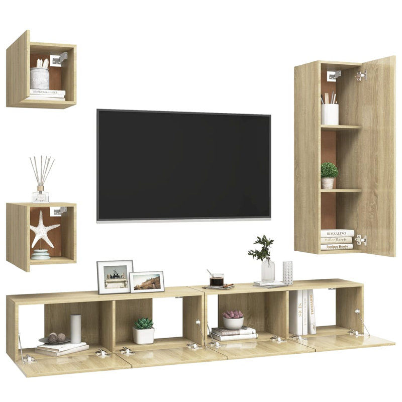 Blackshare TV Stand for TVs up to 88", Sonoma Oak