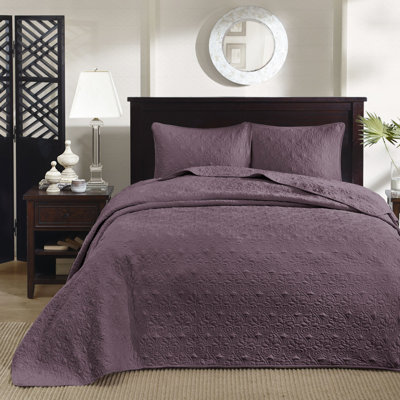 Couvre-lit très grand réversible mauve - avec un design captivant surdimensionné pour une couverture de matelas impeccable.