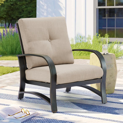 Fauteuil club en aluminium avec coussins Sunbrella