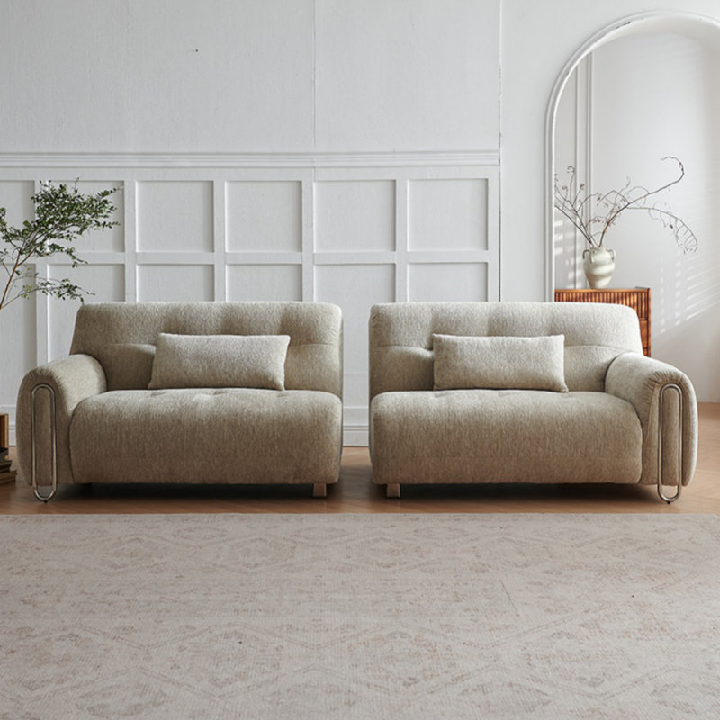 Canapé rétro en chenille Mid-Century