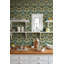 Myrtle Dark Green Floral Ogee Wallpaper-627438630