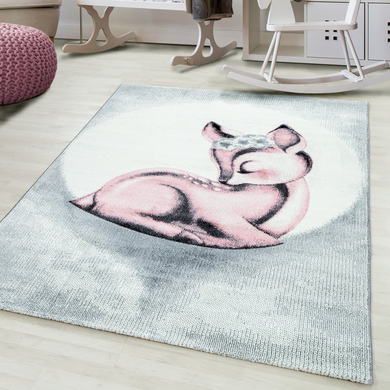 Peck Flatweave Pink/Grey Rug, Rectangle 120 x 170cm