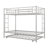 Twin Over Twin Metal Bunk Bed With Trundle, Metal Bed Frame With 2 Ladder And Guardrails-2083061000