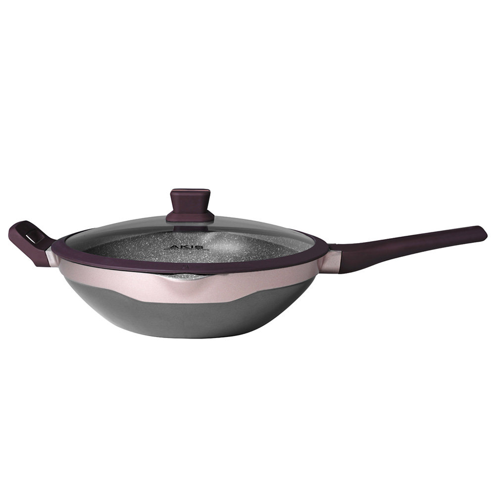 AKIS Non-Stick Aluminum Wok with Lid