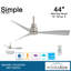 Ventilateur de plafond extérieur à 3 pales 44 "avec télécommande-27688489