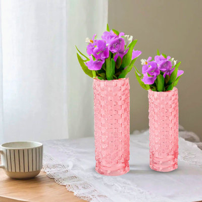Aliauna Textured Glass Table Vase Set