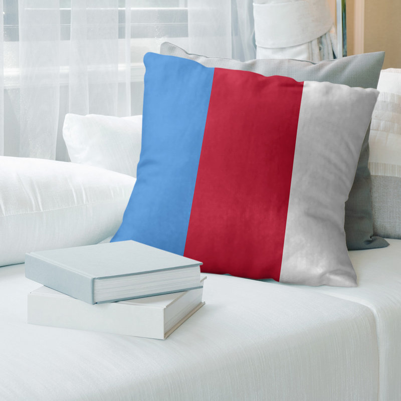  Coussin Football, 18 po x 18 po, Rouge, Faux lin