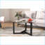 Table basse ronde en verre trempé noir avec structure en trépied robuste, facile à nettoyer pour le salon-481182674