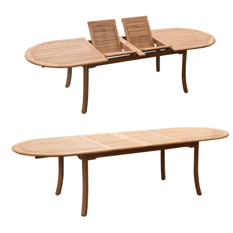 Marissa 10 - Person Teak Wood Patio Dining Set with Oval Table, 10, 30.5" H x 42.5" W x 117" L
