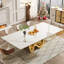 Behesh 78.74" Luxury Rectangle Sintered Stone Dining Table with Stainless Steel Base for 8-10  ( Included Two Packages, One Package for the Table Top and One Package for the Base)